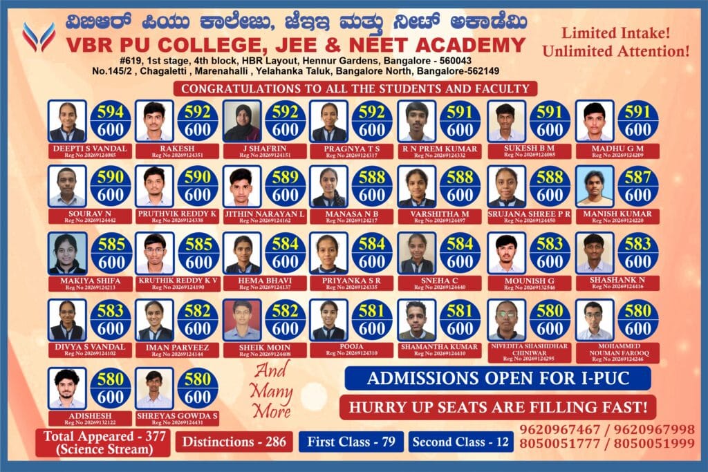 2nd PU State Ranks VBR PU College
