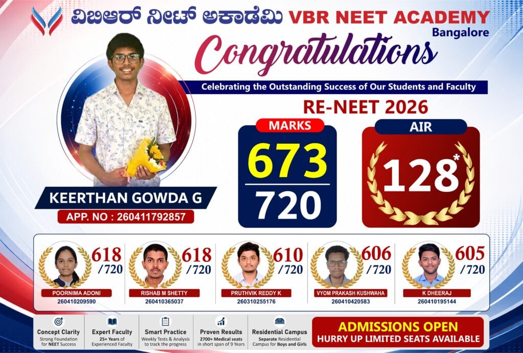 Academic achievements of VBR NEET Academy students